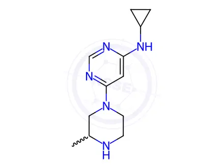 Chemical structure of Cyclopropyl-[6-(3-Methyl-piperazin-1-yl)-pyriMidin-4-yl]-aMine hydrochloride