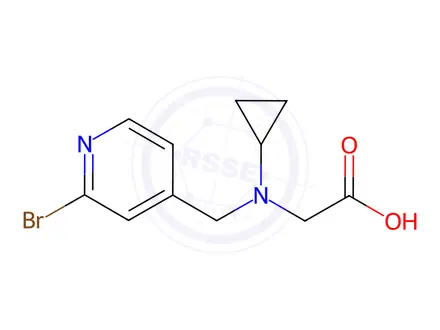 Chemical structure of 2-(((2-Bromopyridin-4-yl)methyl)(cyclopropyl)amino)acetic acid