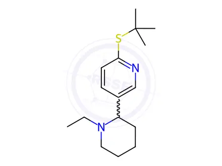 Chemical structure of 2-(tert-Butylthio)-5-(1-ethylpiperidin-2-yl)pyridine