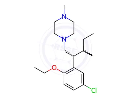 Chemical structure of Piperazine, 1-(beta-(sec-butyl)-5-chloro-2-ethoxyphenethyl)-4-methyl-