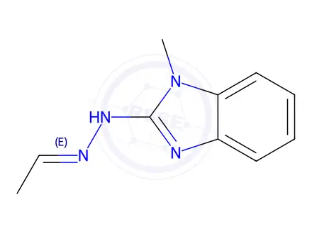Chemical structure of Acetaldehyde, (1-methyl-1H-benzimidazol-2-yl)hydrazone (9CI)