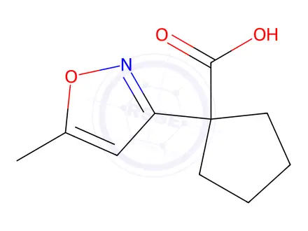 Chemical structure of 1-(5-Methylisoxazol-3-yl)cyclopentane-1-carboxylic acid