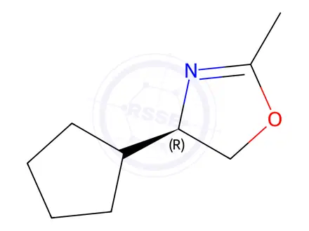 Chemical structure of Oxazole, 4-cyclopentyl-4,5-dihydro-2-methyl-, (4R)-(9CI)