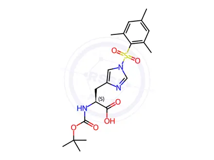 Chemical structure of Boc-His(1-Mts)-OH DCHA