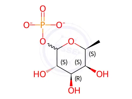 Chemical structure of L-fucose-1-phosphate (disodium salt)