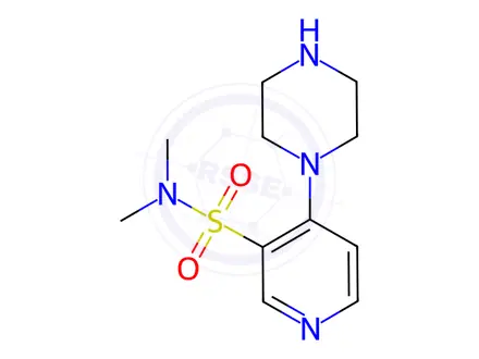 Chemical structure of 4-Piperazin-1-yl-pyridine-3-sulfonic acid dimethylamide
