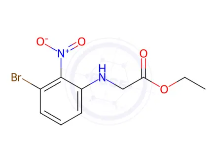 Chemical structure of Glycine, N-(3-bromo-2-nitrophenyl)-, ethyl ester