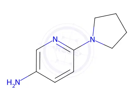 Chemical structure of 3-Pyridinamine, 6-(1-pyrrolidinyl)-, hydrochloride (1:3)