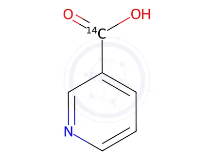 Chemical structure of NICOTINIC ACID-CARBOXY-14C