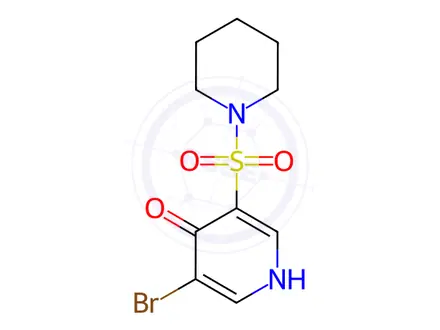 Chemical structure of 3-Bromo-5-(piperidin-1-ylsulfonyl)pyridin-4(1H)-one