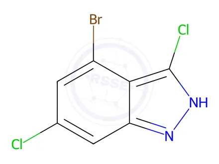 Chemical structure of 4-Bromo-3,6-dichloro (1h)indazole