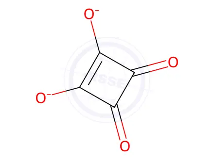 Chemical structure of lithium 3,4-dioxocyclobut-1-ene-1,2-bis(olate)