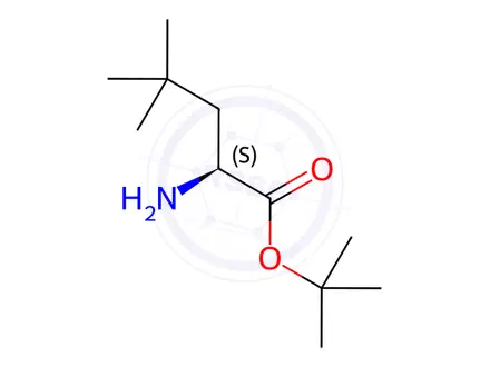 Chemical structure of Pentanoic acid, 2-amino-4,4-dimethyl-, 1,1-dimethylethyl ester, (2S)-