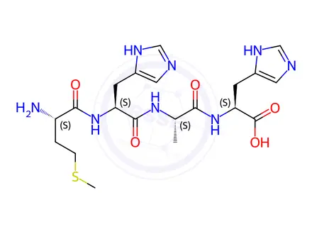 Chemical structure of (5S,8S,11S,14S)-8,14-Bis((1H-imidazol-4-yl)methyl)-5-amino-11-methyl-6,9,12-trioxo-2-thia-7,10,13-triazapentadecan-15-oic acid