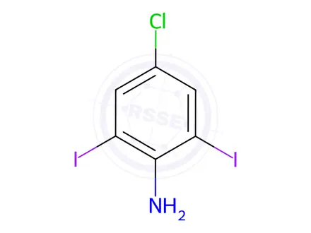 Chemical structure of Benzenamine, 4-chloro-2,6-diiodo-