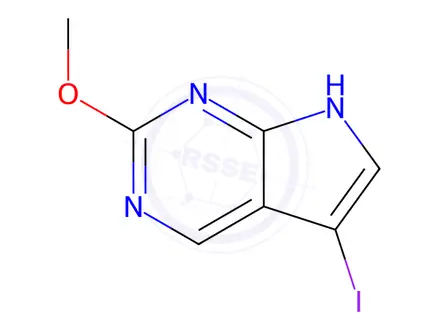 Chemical structure of 5-Iodo-2-methoxy-7H-pyrrolo[2,3-d]pyrimidine