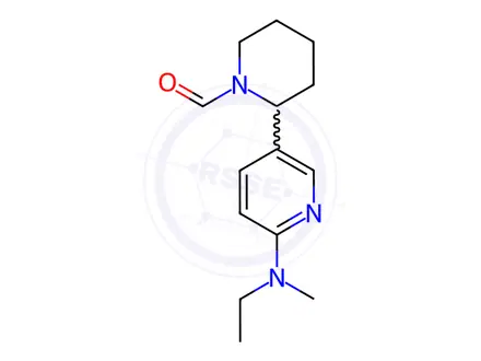 Chemical structure of 2-(6-(Ethyl(methyl)amino)pyridin-3-yl)piperidine-1-carbaldehyde