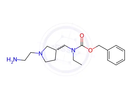 Chemical structure of Benzyl ((1-(2-aminoethyl)pyrrolidin-3-yl)methyl)(ethyl)carbamate
