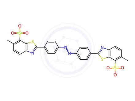 Chemical structure of disodium 2,2'-(azodi-p-phenylene)bis[6-methylbenzothiazole-7-sulphonate]