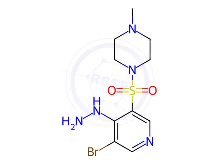Chemical structure of 1-((5-Bromo-4-hydrazinylpyridin-3-yl)sulfonyl)-4-methylpiperazine
