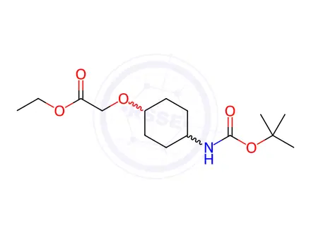 Chemical structure of Acetic acid, 2-[[trans-4-[[(1,1-dimethylethoxy)carbonyl]amino]cyclohexyl]oxy]-, ethyl ester