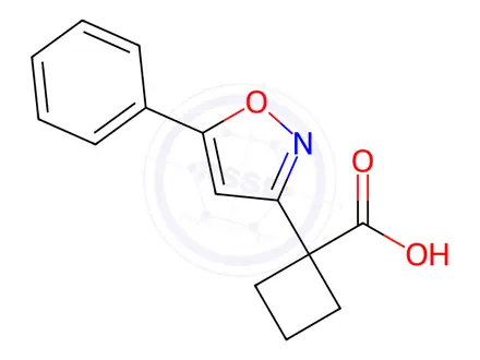 Chemical structure of 1-(5-Phenylisoxazol-3-yl)cyclobutanecarboxylic acid