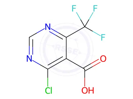 Chemical structure of 4-Chloro-6-(trifluoromethyl)pyrimidine-5-carboxylic acid
