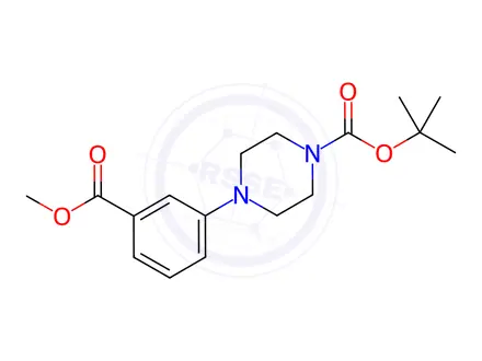 Chemical structure of tert-Butyl 4-(3-(methoxycarbonyl)phenyl)piperazine-1-carboxylate