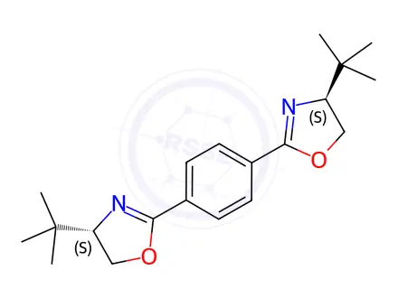 Chemical structure of (4S,4′S)-2,2′-(1,4-Phenylene)bis[4-(1,1-dimethylethyl)-4,5-dihydrooxazole]
