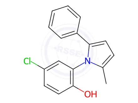 Chemical structure of 4-Chloro-2-(2-methyl-5-phenyl-1H-pyrrol-1-yl)phenol
