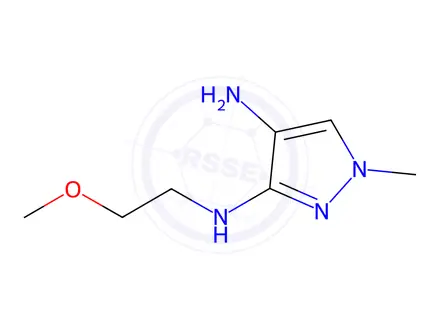 Chemical structure of N~3~-(2-methoxyethyl)-1-methyl-1H-pyrazole-3,4-diamine