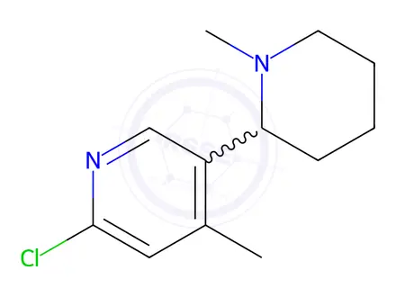 Chemical structure of 2-Chloro-4-methyl-5-(1-methylpiperidin-2-yl)pyridine