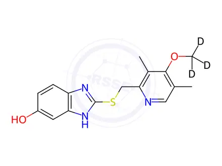 Chemical structure of 5-O-Desmethyl Omeprazole-d3 Sulfide