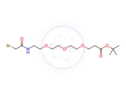 Chemical structure of tert-butyl 1-bromo-2-oxo-6,9,12-trioxa-3-azapentadecan-15-oate