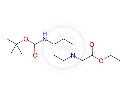 Chemical structure of Ethyl 2-(4-{[(tert-Butoxy)carbonyl]amino}piperidin-1-yl)acetate