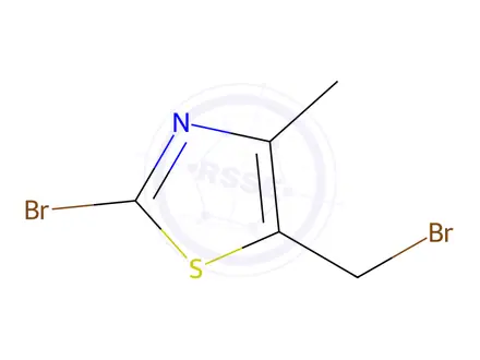 Chemical structure of 2-Bromo-5-(bromomethyl)-4-methylthiazole