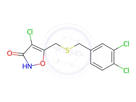 Chemical structure of 4-Chloro-5-(((3,4-dichlorobenzyl)thio)methyl)isoxazol-3(2H)-one