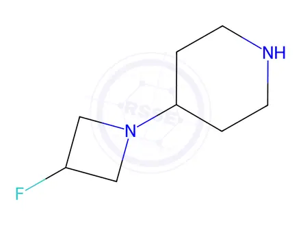 Chemical structure of Piperidine, 4-(3-fluoro-1-azetidinyl)-hydrochloride (1:2)