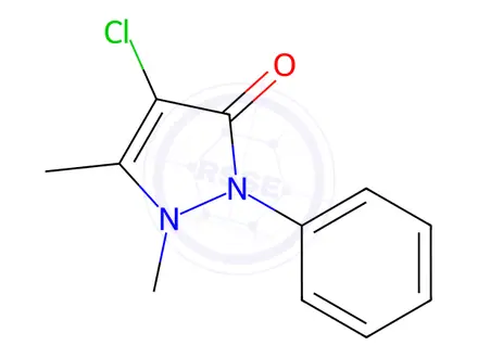 Chemical structure of 4-Chloro-1,5-dimethyl-2-phenyl-2,3-dihydro-1H-pyrazol-3-one