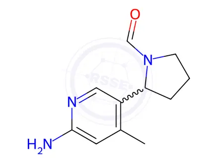 Chemical structure of 2-(6-Amino-4-methylpyridin-3-yl)pyrrolidine-1-carbaldehyde