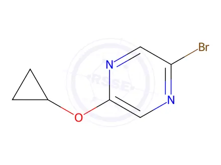 Chemical structure of Pyrazine, 2-bromo-5-(cyclopropyloxy)-