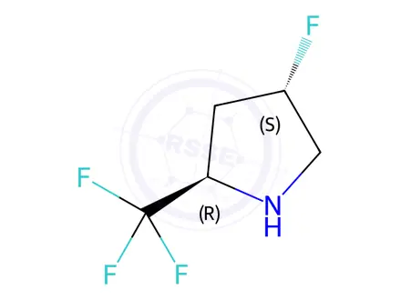 Chemical structure of Pyrrolidine, 4-fluoro-2-(trifluoromethyl)-, (2R,4S)-