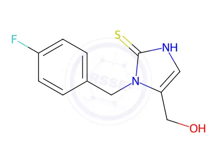 Chemical structure of {1-[(4-Fluorophenyl)methyl]-2-sulfanyl-1H-imidazol-5-yl}methanol