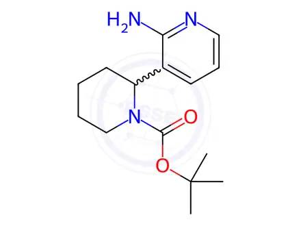Chemical structure of tert-Butyl 2-(2-aminopyridin-3-yl)piperidine-1-carboxylate