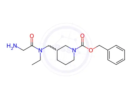 Chemical structure of Benzyl 3-((2-amino-N-ethylacetamido)methyl)piperidine-1-carboxylate