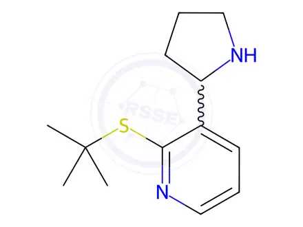 Chemical structure of 2-(tert-Butylthio)-3-(pyrrolidin-2-yl)pyridine