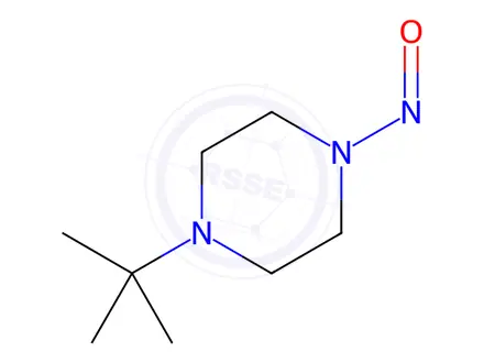 Chemical structure of Piperazine, 1-(1,1-dimethylethyl)-4-nitroso-(9CI)