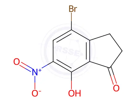Chemical structure of 4-Bromo-7-hydroxy-6-nitro-2,3-dihydro-1H-inden-1-one