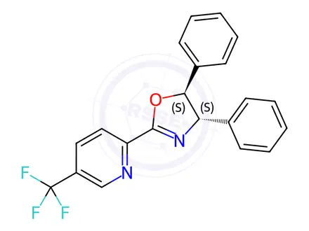 Chemical structure of (4S,5S)-4,5-Diphenyl-2-(5-(trifluoromethyl)pyridin-2-yl)-4,5-dihydrooxazole