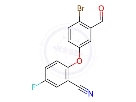 Chemical structure of 2-(4-Bromo-3-formylphenoxy)-5-fluorobenzonitrile